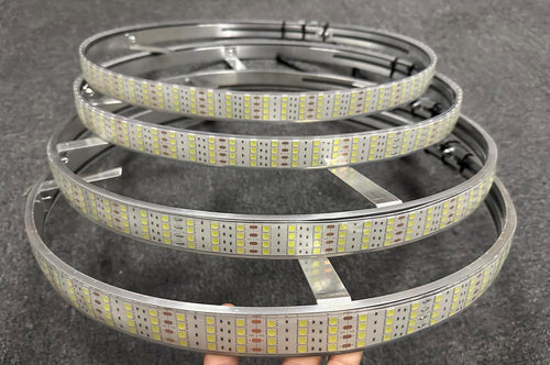 15.5" Quad Row Pure White Rim Lights Flashing/Breathe LED Illuminated Wheel Ring Light High Intensity Cold White Tire Light for Car Truck Vehical Switch/Remote Ctrl(15.5'')
